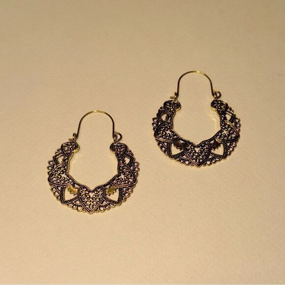 Boho hoop earrings N892 - Picture 2 of 4